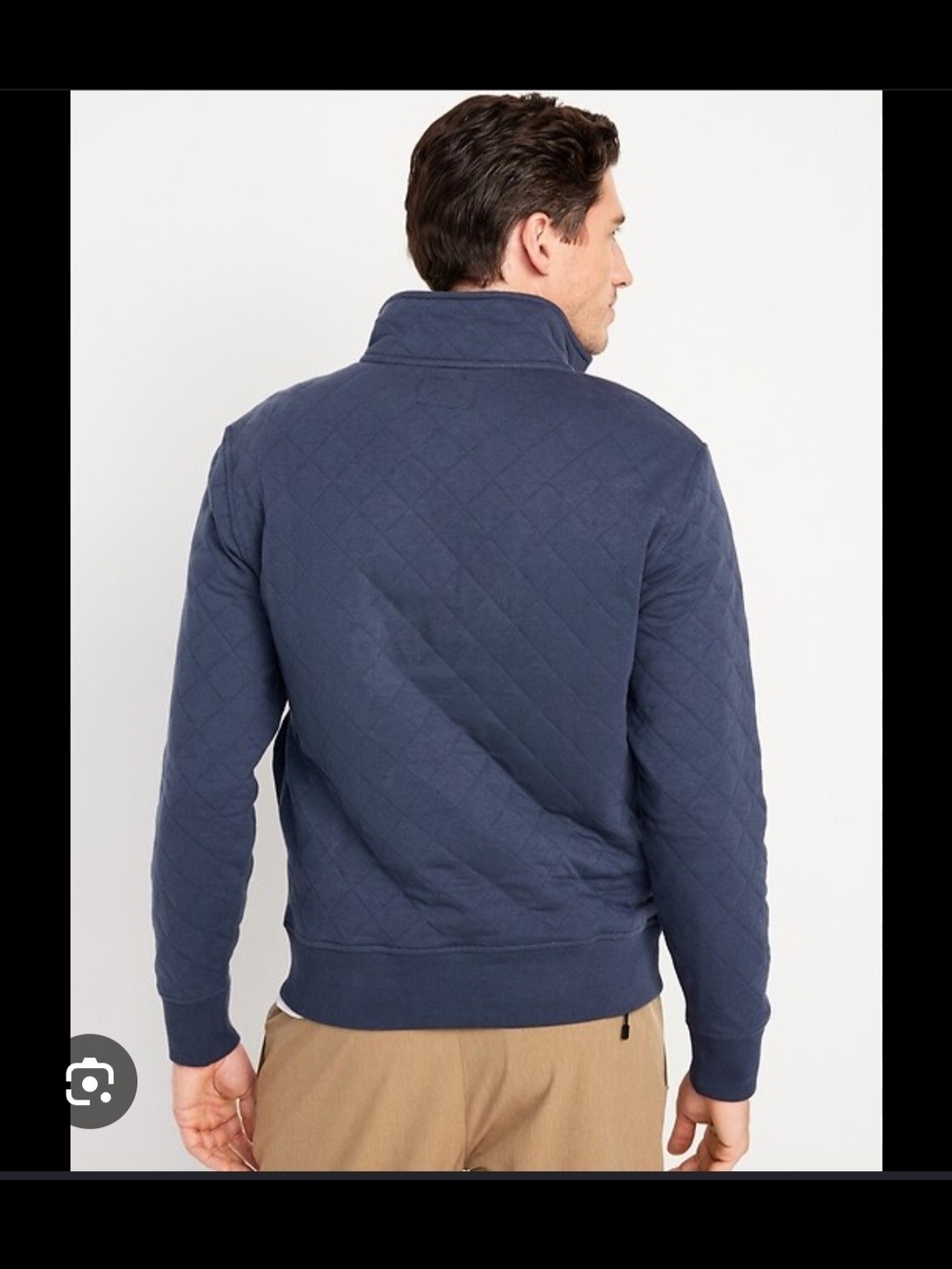 Old Navy Navy Quilted Zip-Up Jacket With Side Pockets